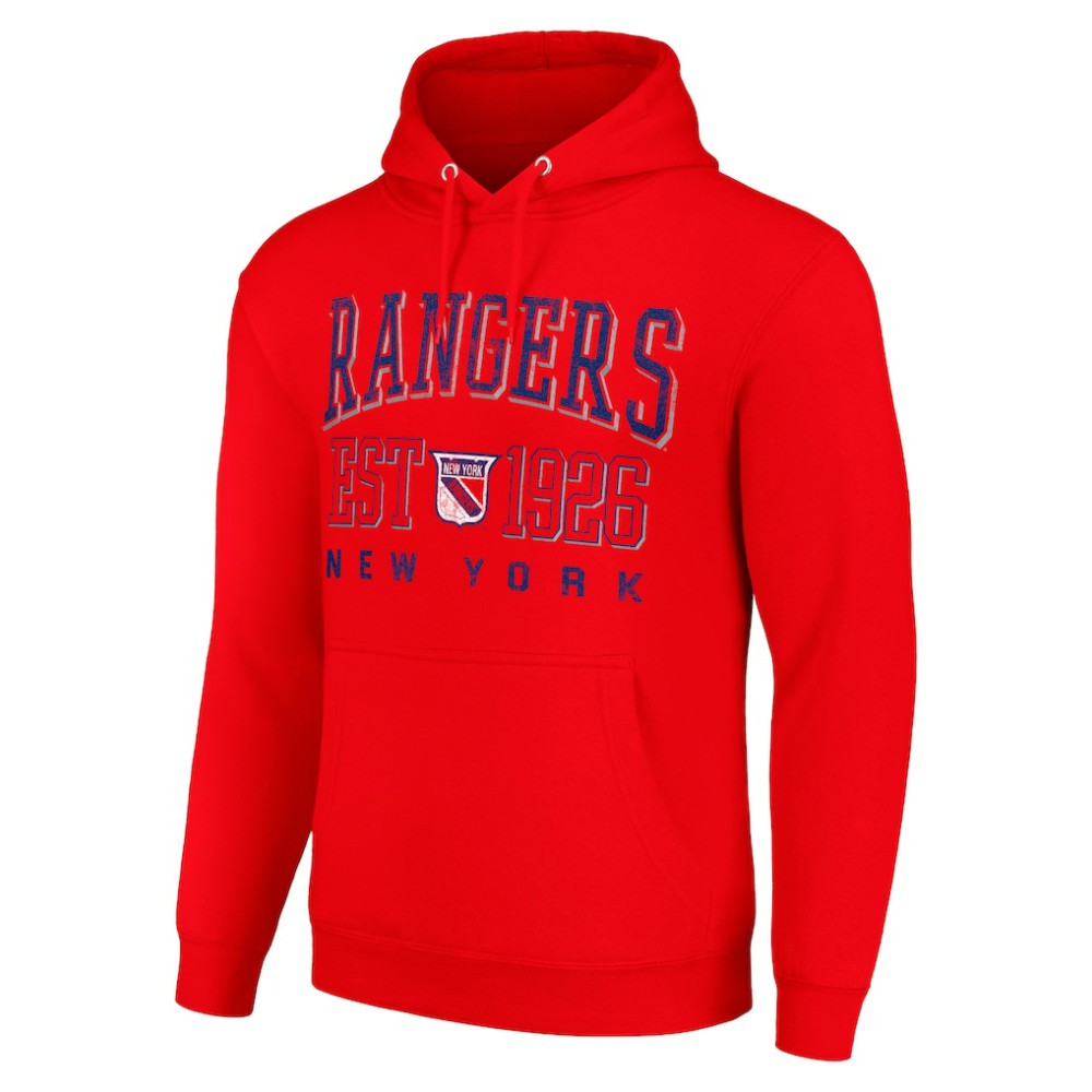 New York Rangers Starter Retro Graphic Pullover Hoodie Red