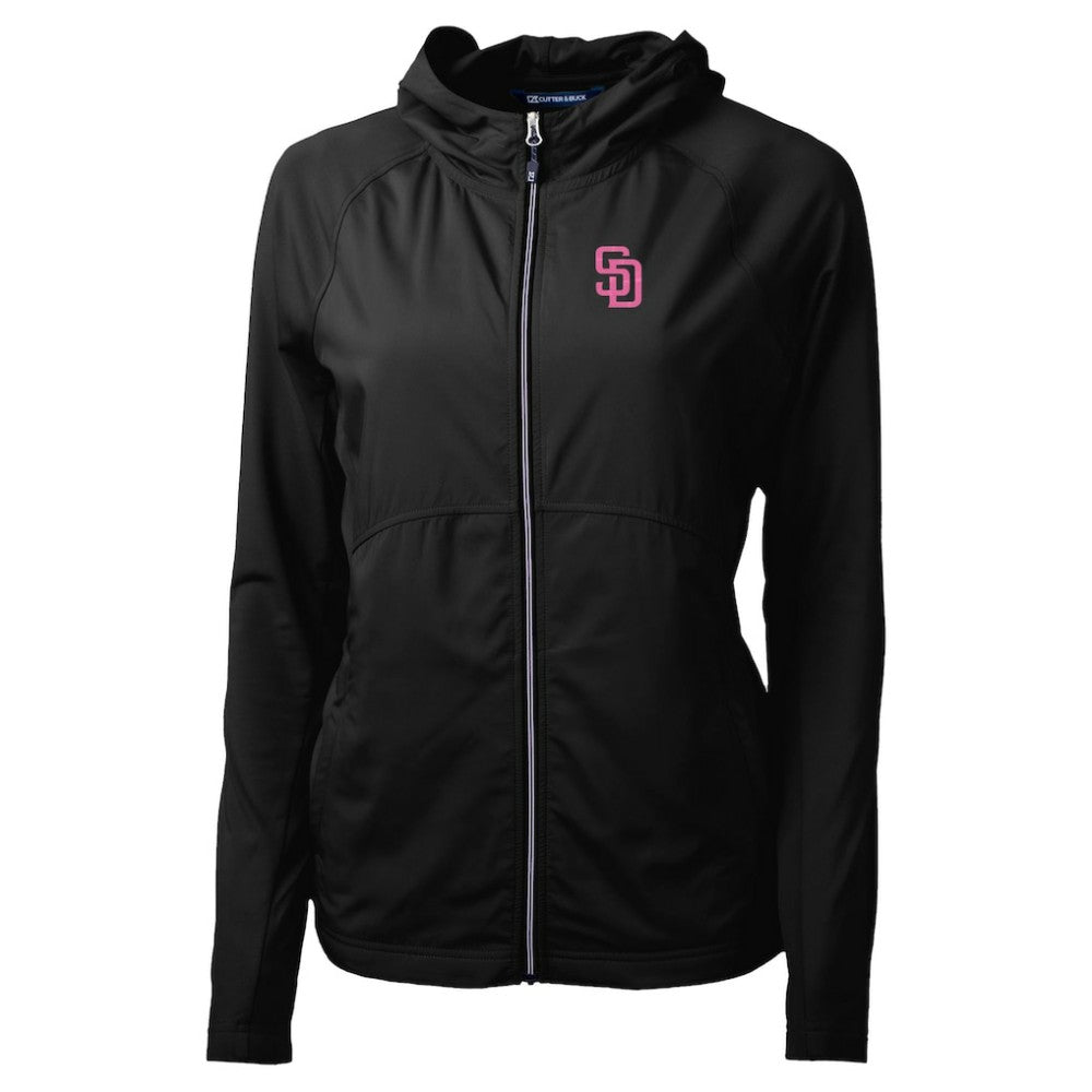San Diego Padres Cutter & Buck Women's City Connect Adapt Eco Knit Hybrid Recycled Full-Zip Hoodie On Sale
