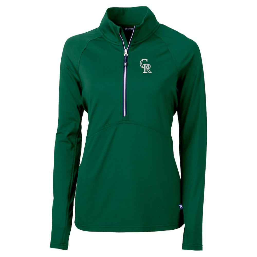 Colorado Rockies Cutter & Buck Women's City Connect Adapt Eco Knit Recycled Half-Zip Pullover Top Clearance
