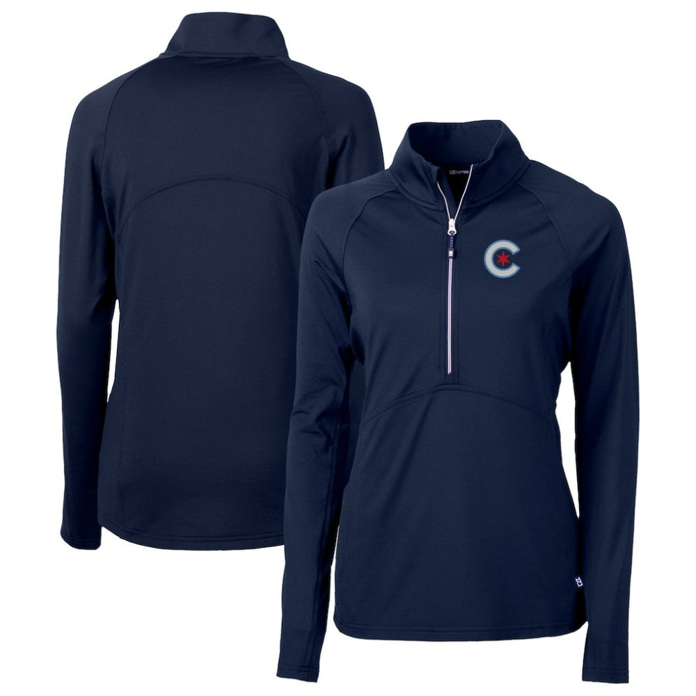 Chicago Cubs Cutter & Buck Women's City Connect Adapt Eco Knit Recycled Half-Zip Pullover Top Near Me