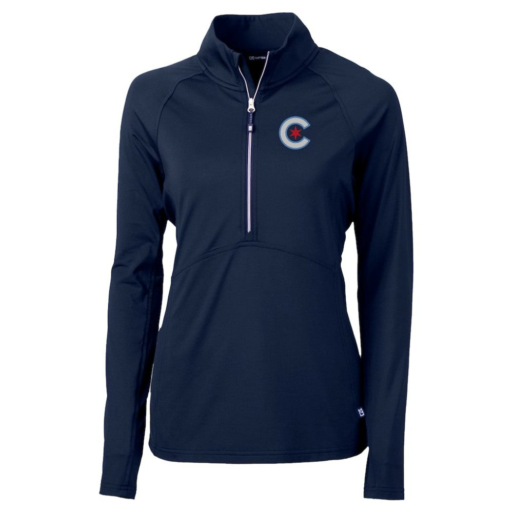 Chicago Cubs Cutter & Buck Women's City Connect Adapt Eco Knit Recycled Half-Zip Pullover Top Near Me