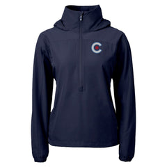 Chicago Cubs Cutter & Buck Women's City Connect Charter Eco Recycled Half-Zip Anorak Jacket On Sale