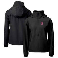 San Diego Padres Cutter & Buck Women's City Connect Charter Eco Recycled Half-Zip Anorak Jacket for sale