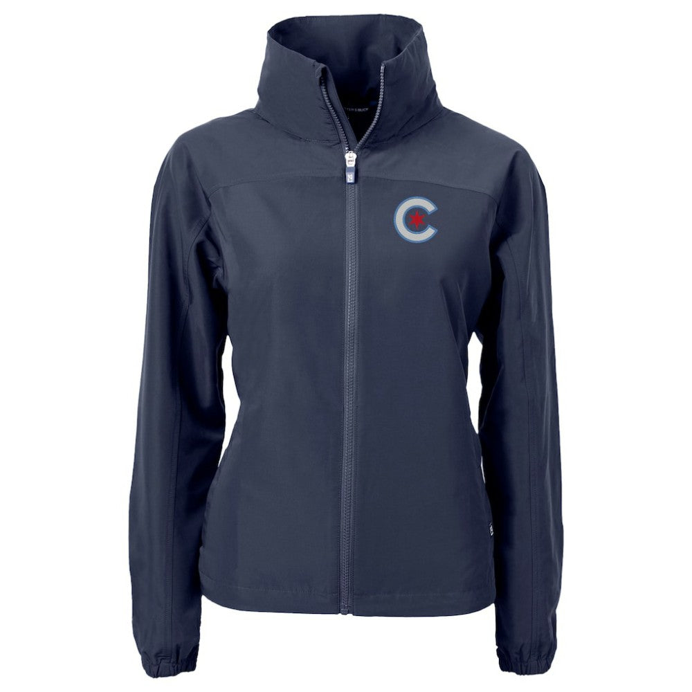 Chicago Cubs Cutter & Buck Women's City Connect Charter Eco Recycled Full-Zip Jacket Lifestyle