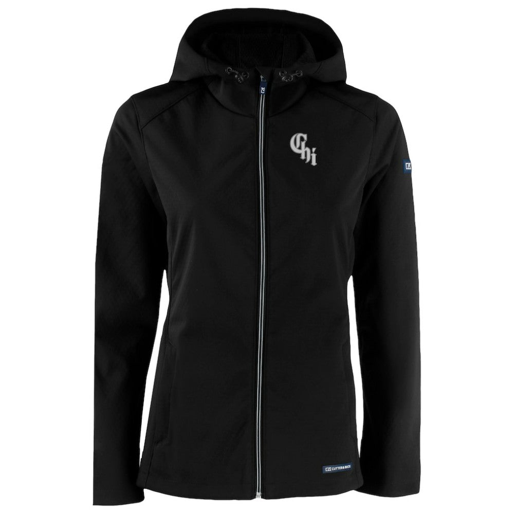 Chicago White Sox Cutter & Buck Women's City Connect Evoke Eco Softshell Recycled Full-Zip Hoodie Jacket Lifestyle