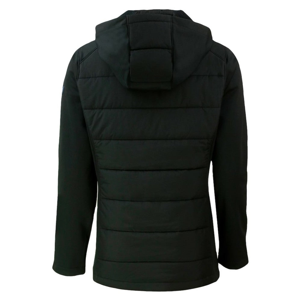 San Diego Padres Cutter & Buck Women's City Connect Evoke Hybrid Eco Softshell Recycled Full-Zip Hoodie Jacket Lifestyle