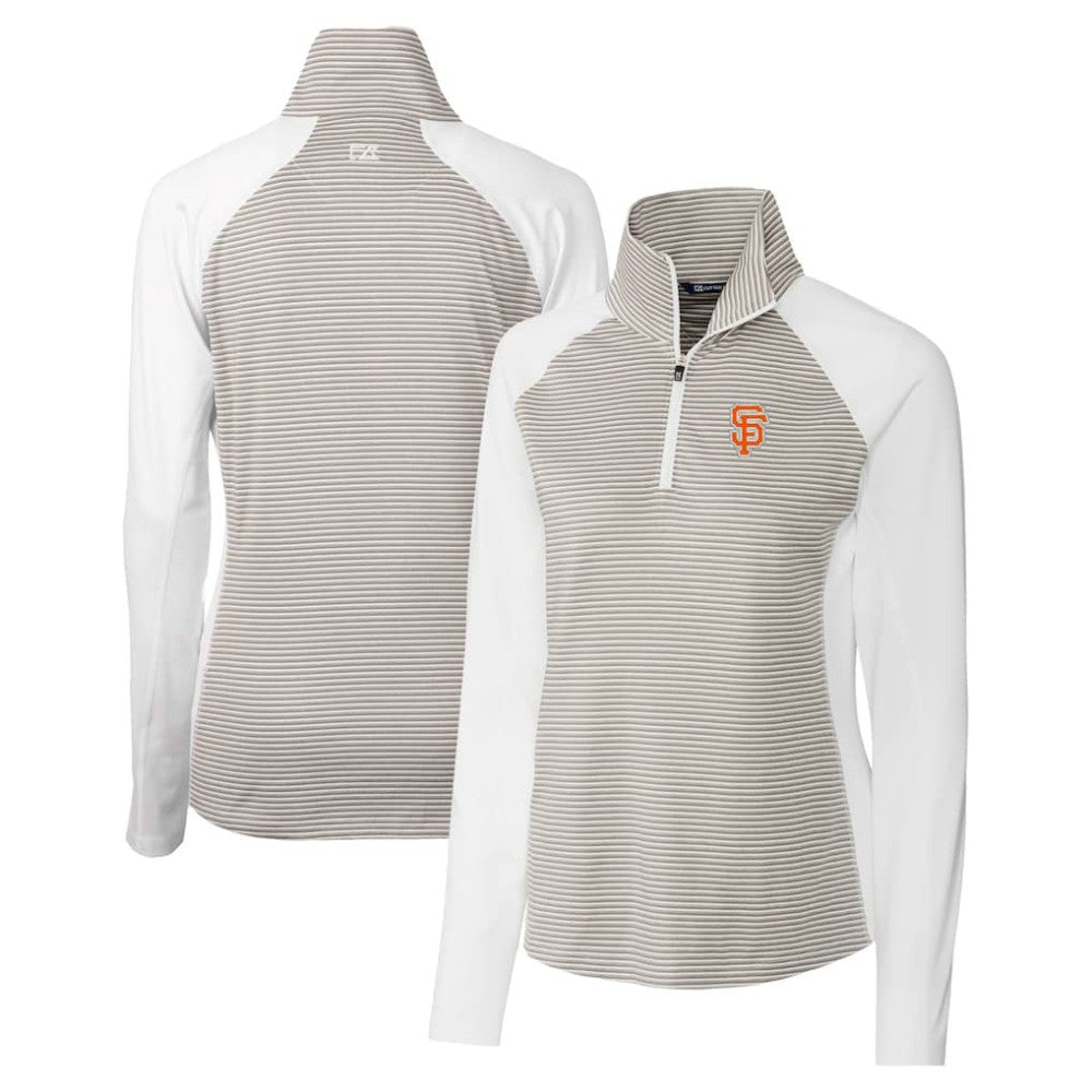 San Francisco Giants Cutter & Buck Women's City Connect Forge Tonal Stripe Stretch Half-Zip Pullover Top Sale