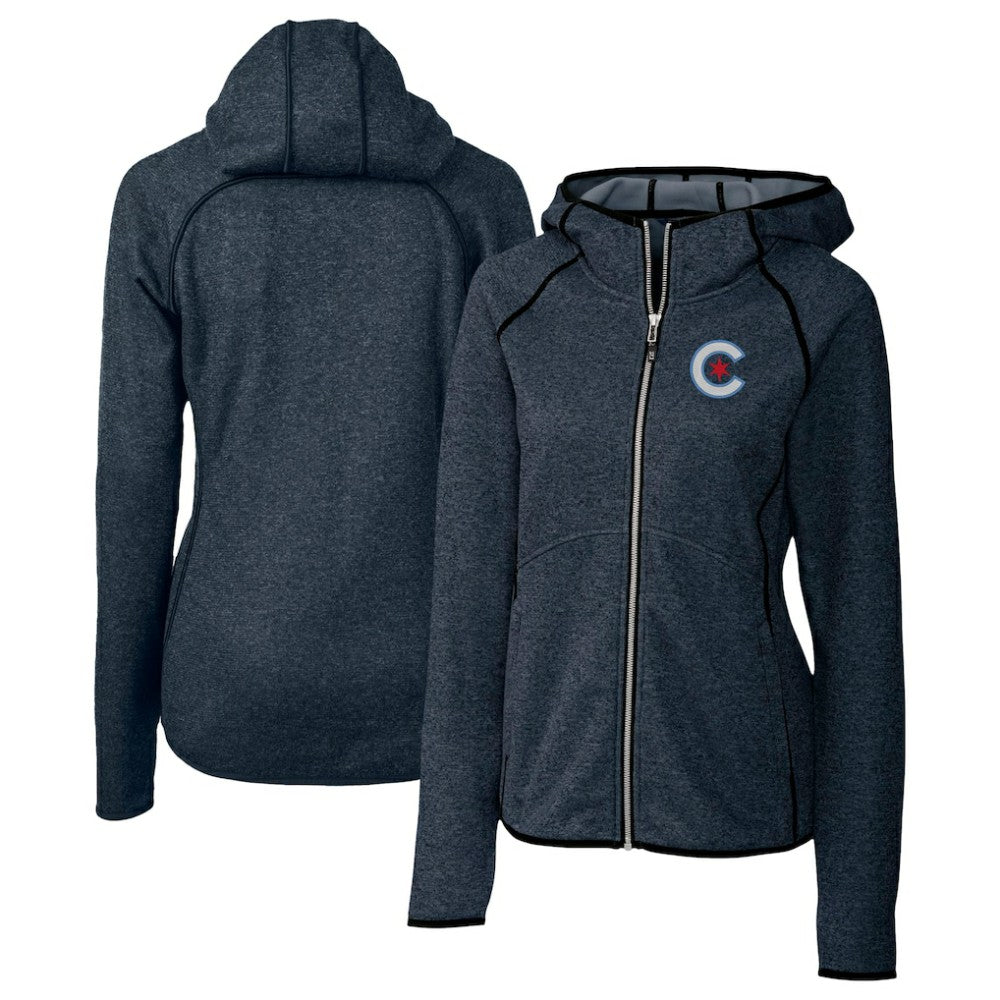 Chicago Cubs Cutter & Buck Women's City Connect Mainsail Full-Zip Hooded Jacket Lifestyle