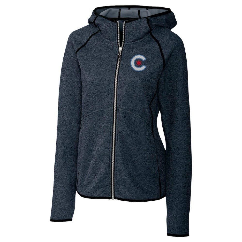 Chicago Cubs Cutter & Buck Women's City Connect Mainsail Full-Zip Hooded Jacket Lifestyle