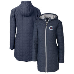 Chicago Cubs Cutter & Buck Women's City Connect Rainier PrimaLoft Eco Insulated Hooded Long Coat Online