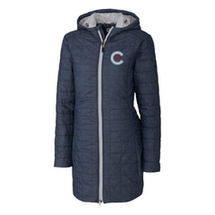 Chicago Cubs Cutter & Buck Women's City Connect Rainier PrimaLoft Eco Insulated Hooded Long Coat Online