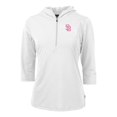 San Diego Padres Cutter & Buck Women's City Connect Virtue Eco Pique Recycled Half-Zip Pullover Hoodie for sale