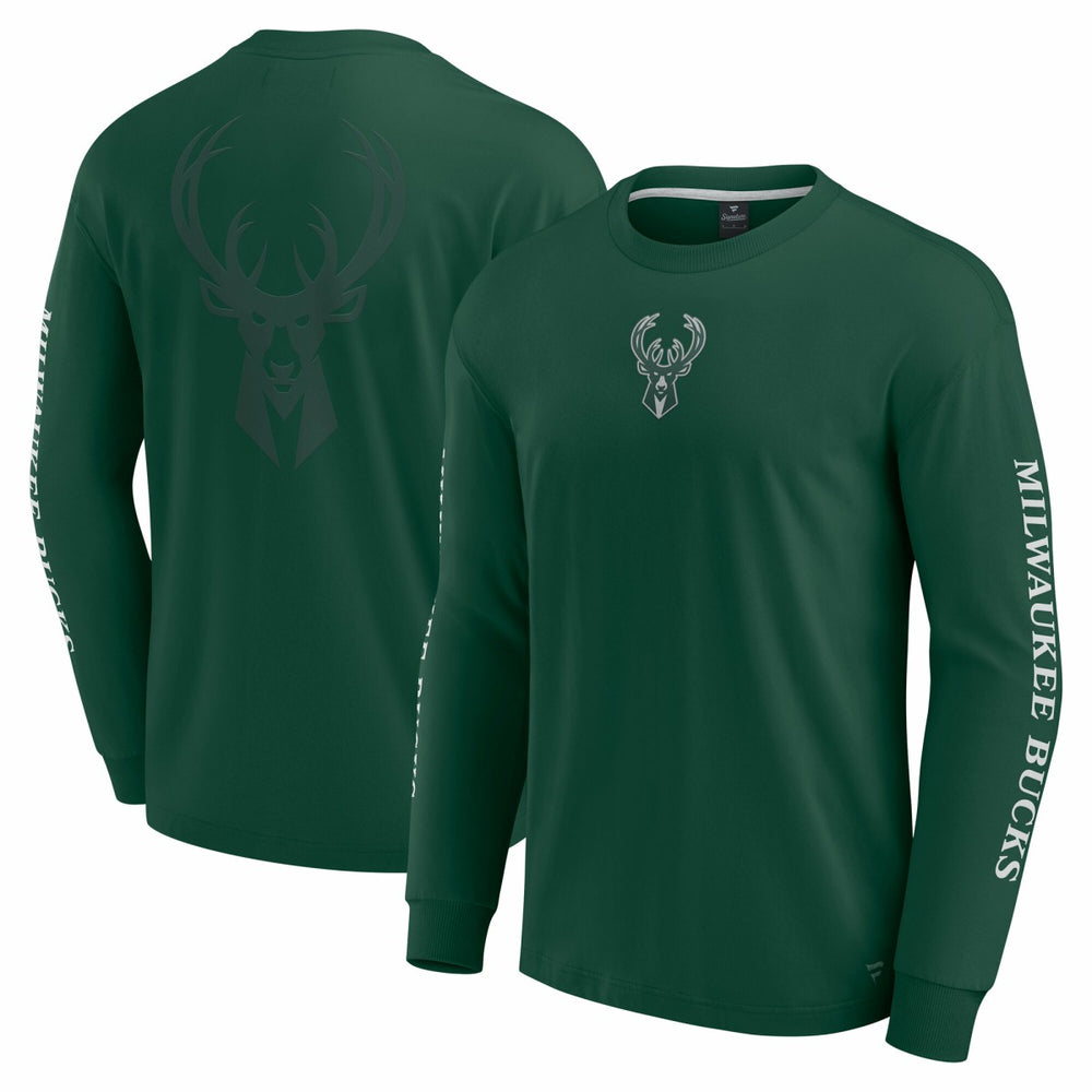 Fanatics - Milwaukee Bucks Elements Strive Long Sleeve T-Shirt  - Hunter Green