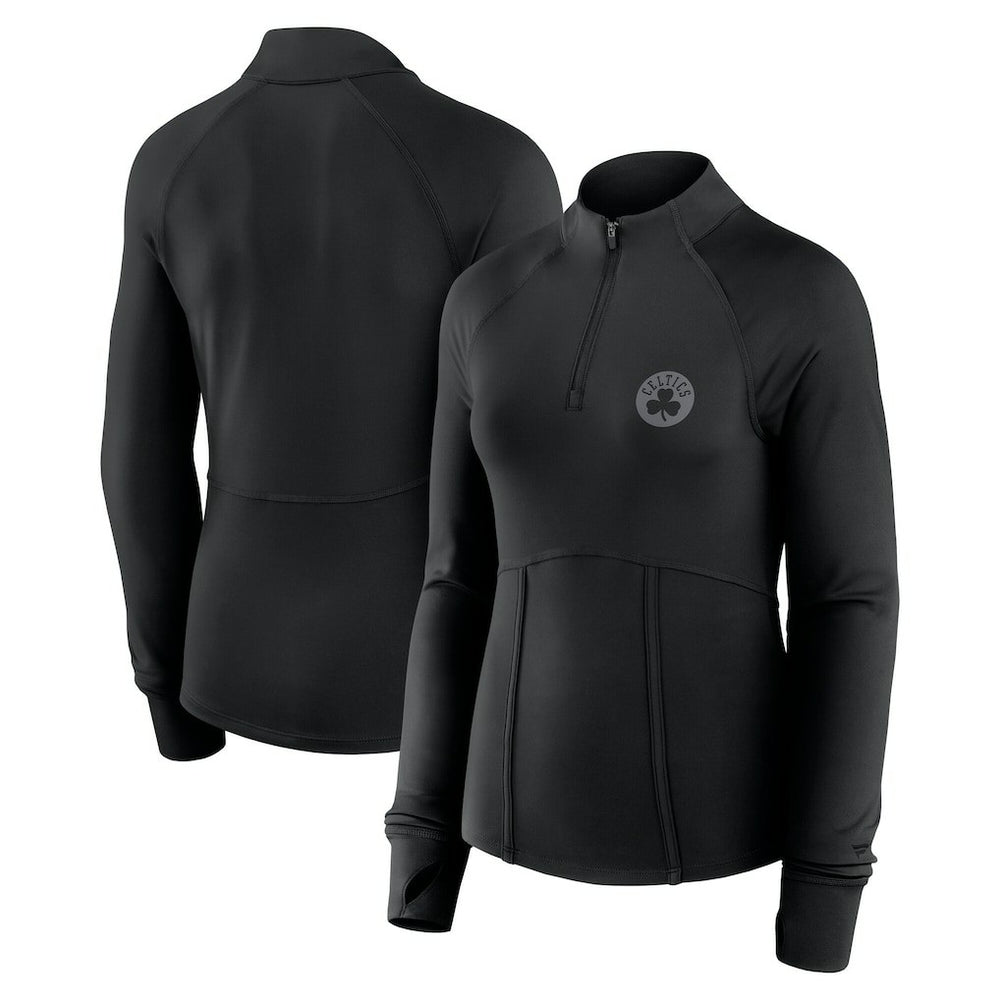 Fanatics - Boston Celtics Women's Elements Match Raglan Quarter-Zip Top - Black