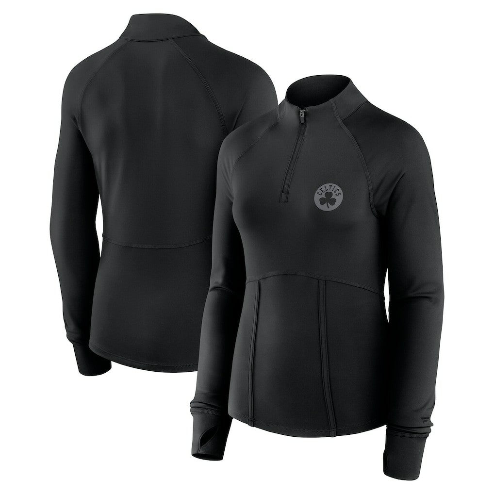 Fanatics - Boston Celtics Women's Elements Match Raglan Quarter-Zip Top - Black