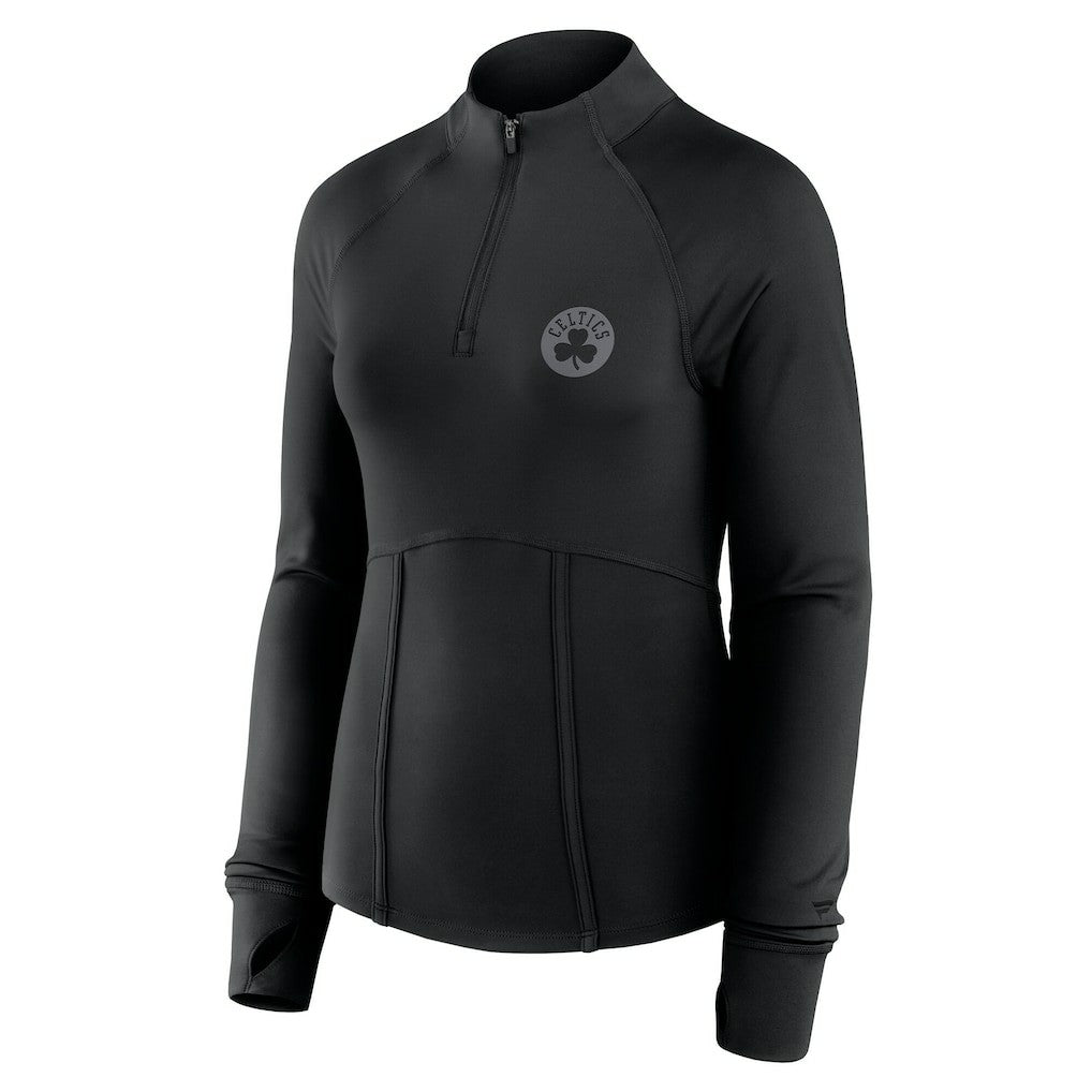 Fanatics - Boston Celtics Women's Elements Match Raglan Quarter-Zip Top - Black