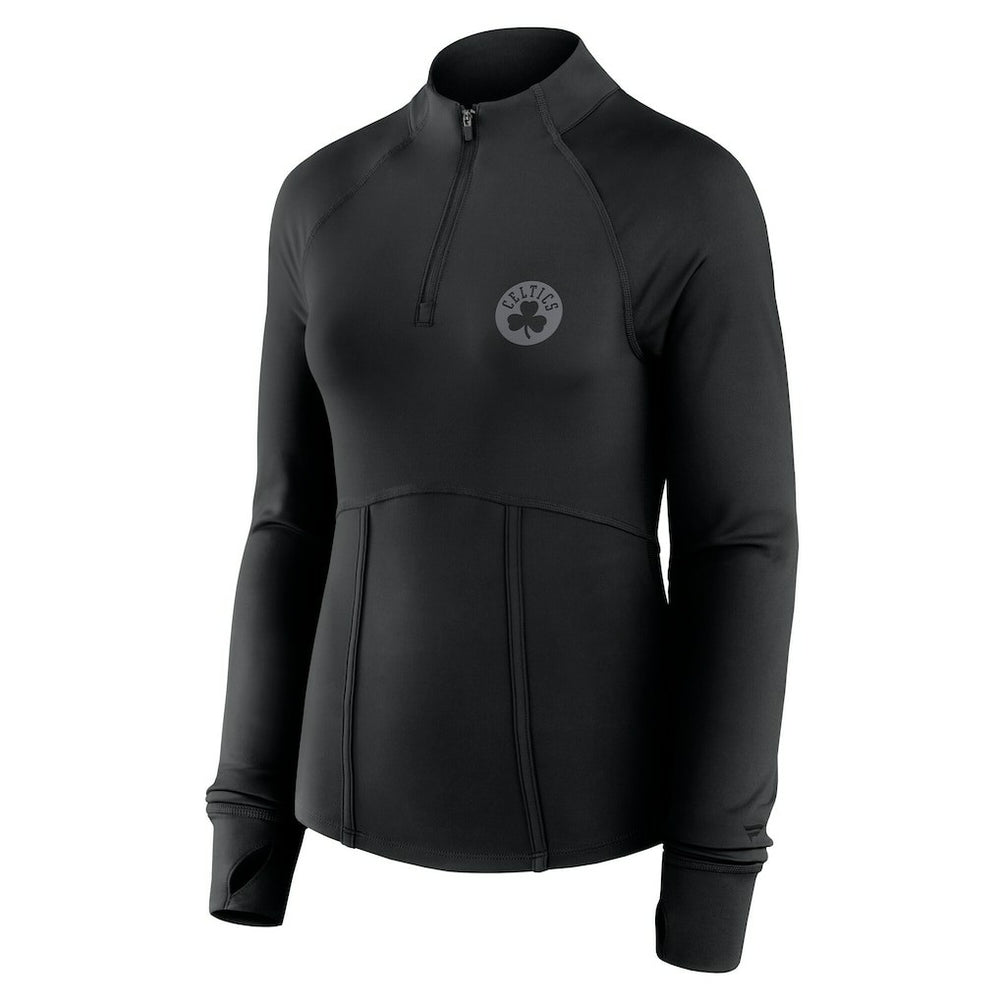 Fanatics - Boston Celtics Women's Elements Match Raglan Quarter-Zip Top - Black