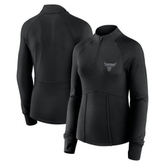 Fanatics - Chicago Bulls Women's Elements Match Raglan Quarter-Zip Top - Black
