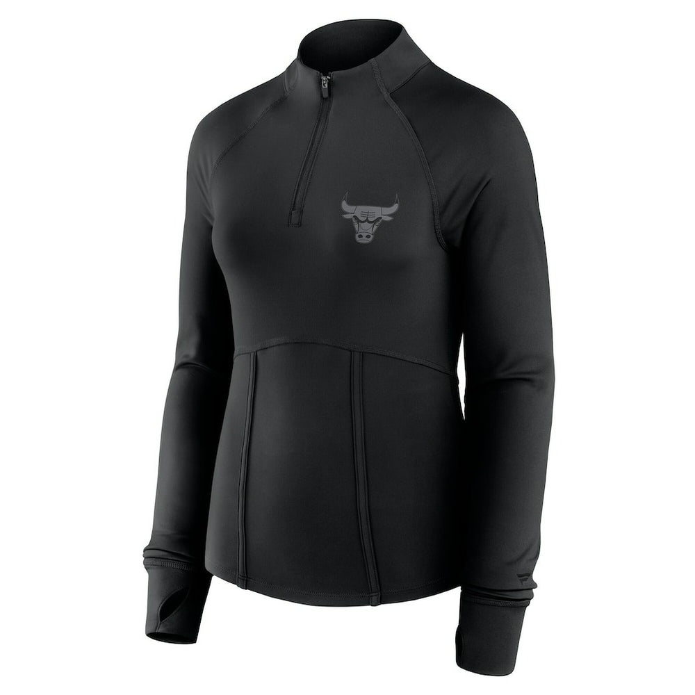 Fanatics - Chicago Bulls Women's Elements Match Raglan Quarter-Zip Top - Black