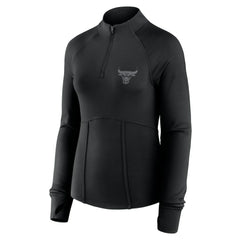 Fanatics - Chicago Bulls Women's Elements Match Raglan Quarter-Zip Top - Black