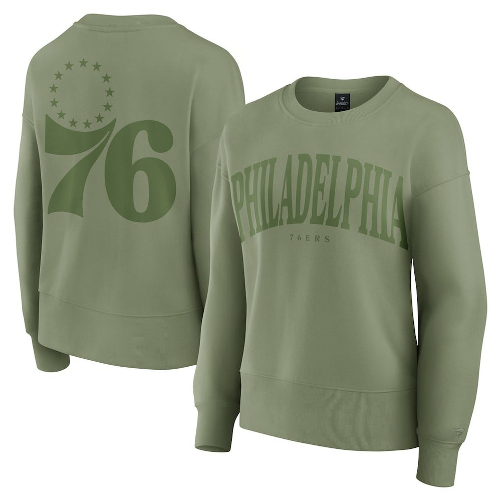 Fanatics - Philadelphia 76ers Women's Elements Flow Pullover Sweatshirt - Olive