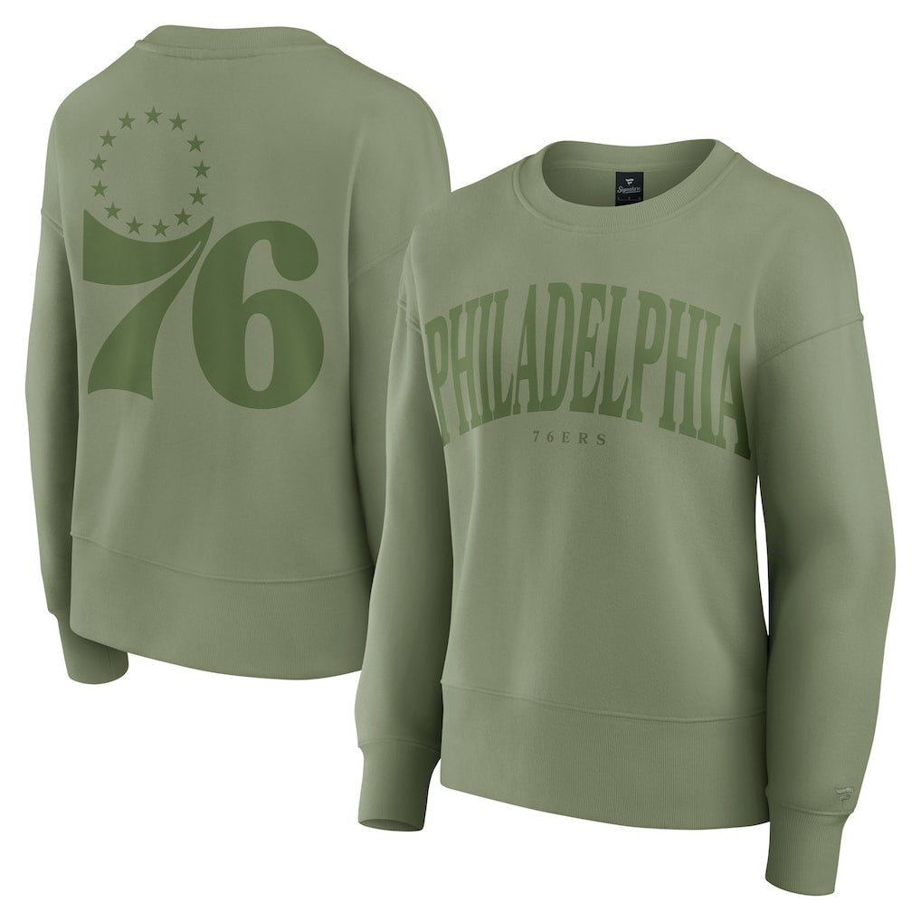 Fanatics - Philadelphia 76ers Women's Elements Flow Pullover Sweatshirt - Olive