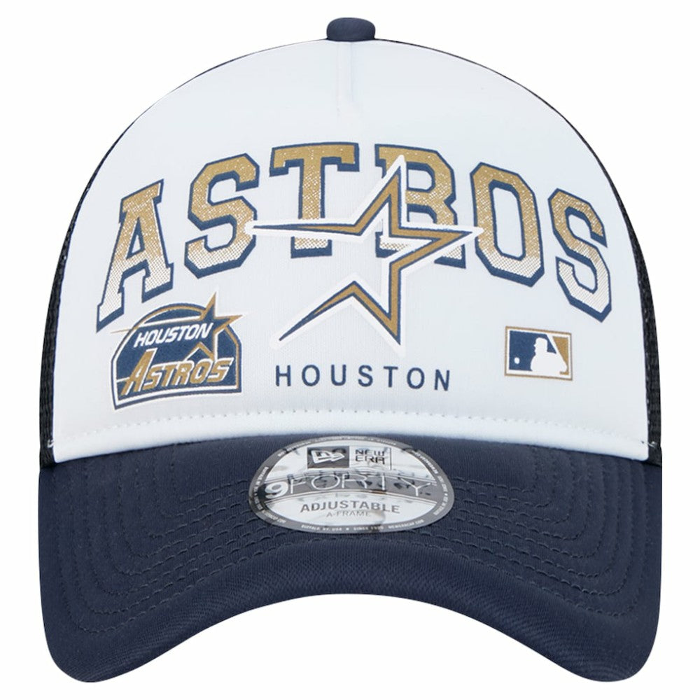 Houston Astros New Era Retro Wordmark 9FORTY A-Frame Trucker Adjustable Hat Near Me