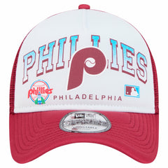 Philadelphia Phillies New Era Retro Wordmark 9FORTY A-Frame Trucker Adjustable Hat Sale
