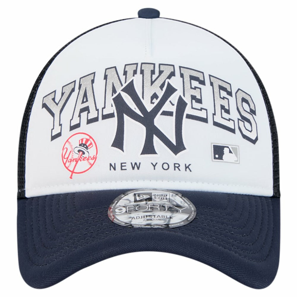 New York Yankees New Era Retro Wordmark 9FORTY A-Frame Trucker Adjustable Hat Online