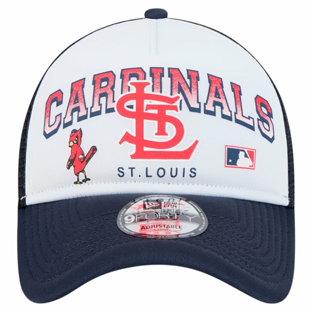 St. Louis Cardinals New Era Retro Wordmark 9FORTY A-Frame Trucker Adjustable Hat discount