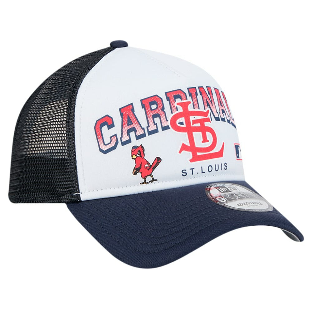St. Louis Cardinals New Era Retro Wordmark 9FORTY A-Frame Trucker Adjustable Hat discount