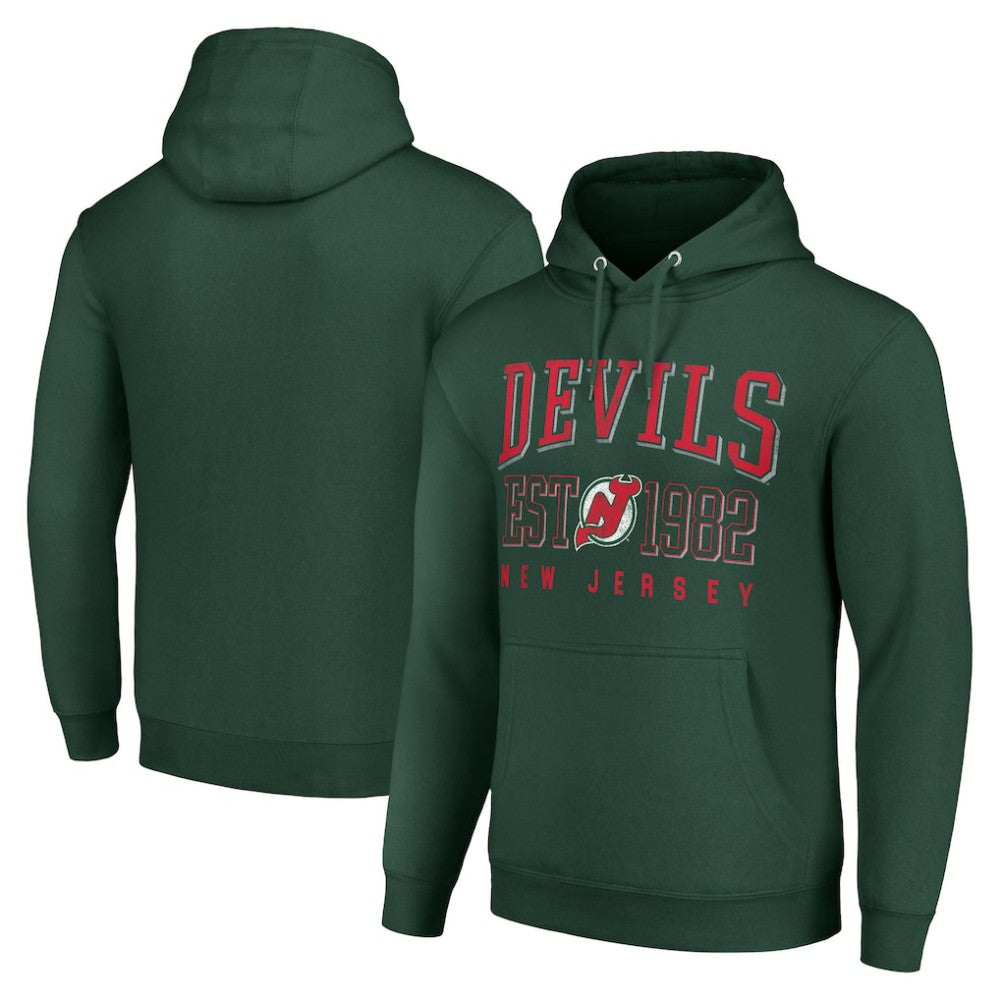 New Jersey Devils - Starter Retro Graphic Pullover Hoodie Green