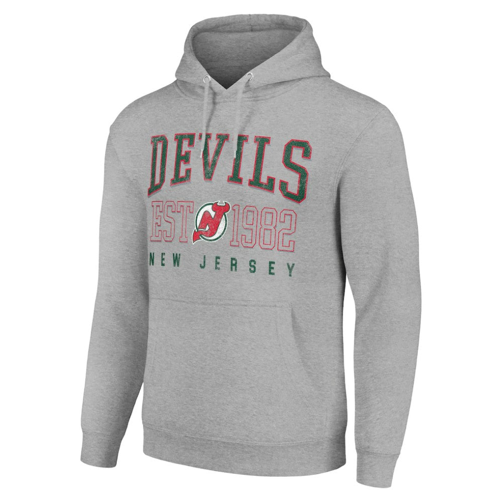 New Jersey Devils - Starter Retro Graphic Pullover Hoodie Heather Gray