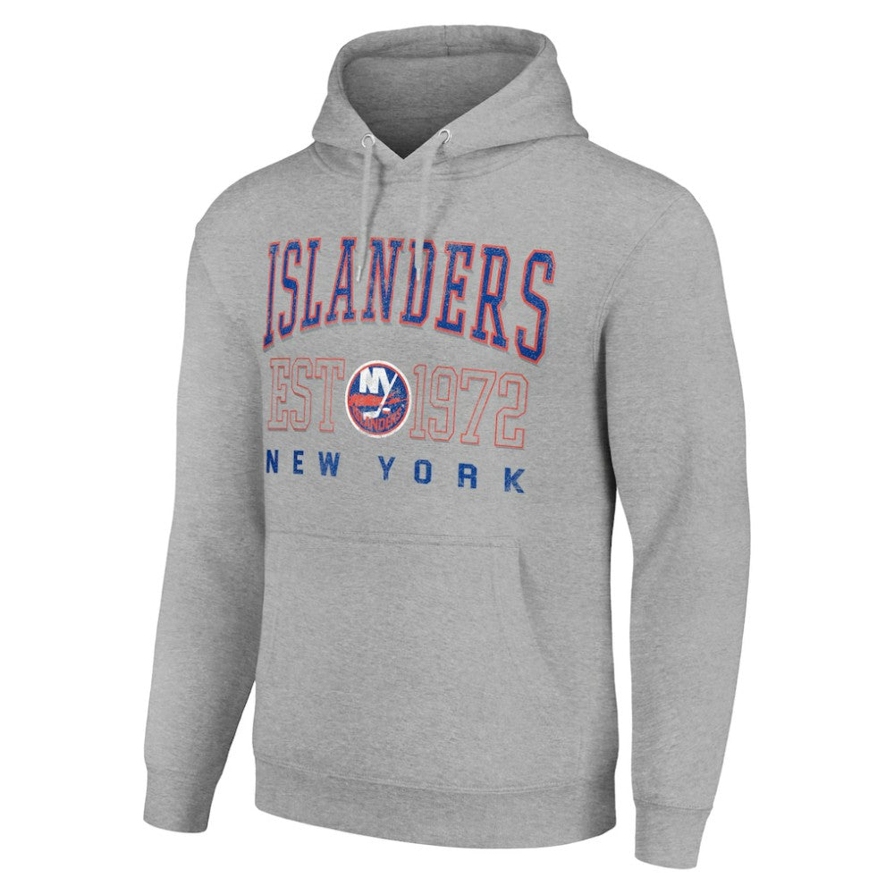 New York Islanders - Starter Retro Graphic Pullover Hoodie Heather Gray