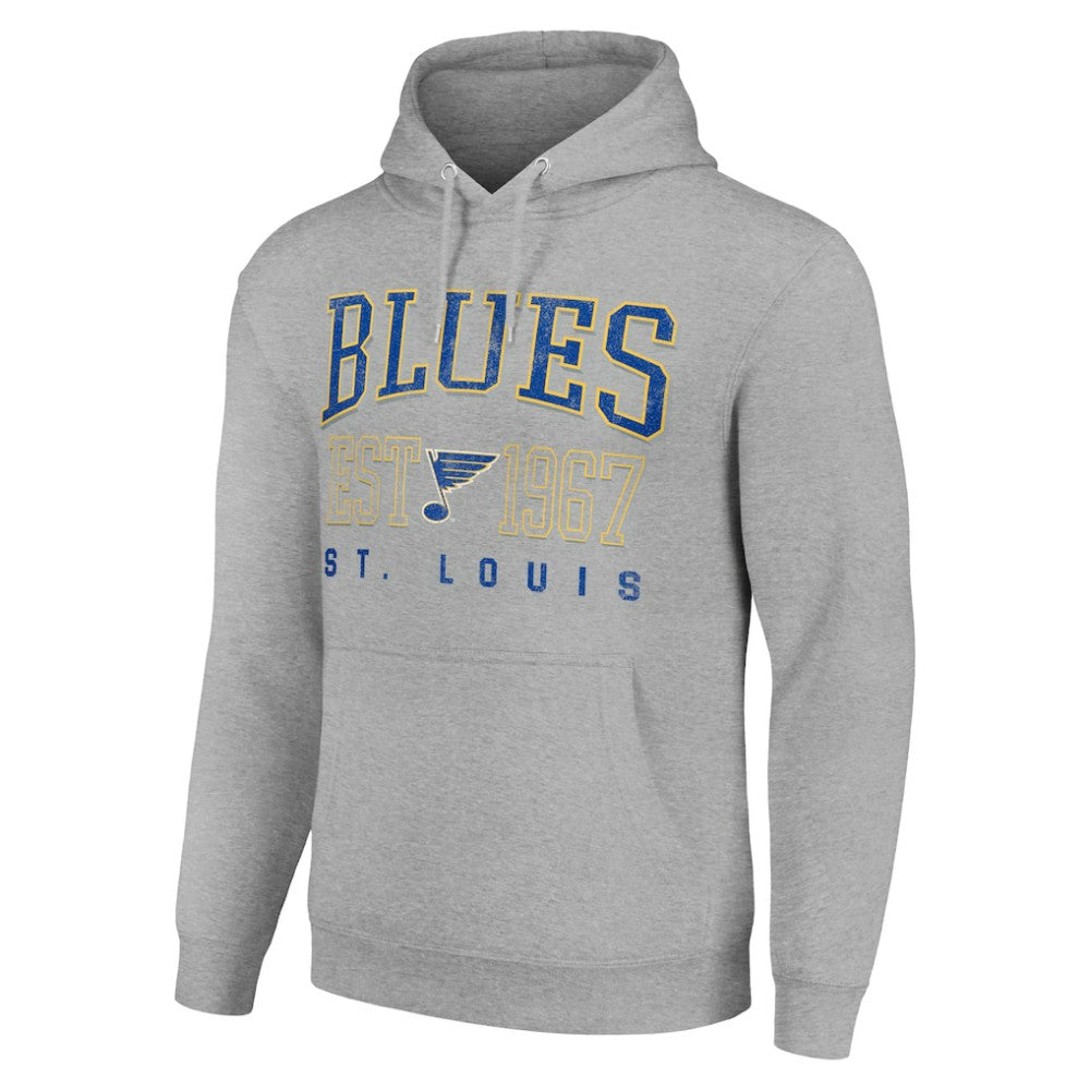 St. Louis Blues - Starter Retro Graphic Pullover Hoodie Heather Gray