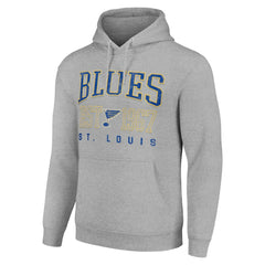 St. Louis Blues - Starter Retro Graphic Pullover Hoodie Heather Gray