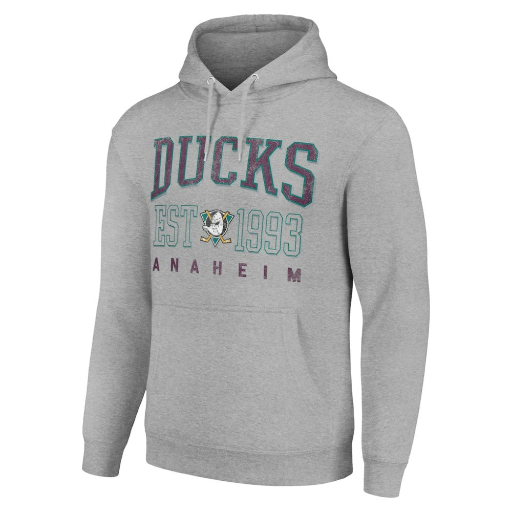 Anaheim Ducks - Starter Retro Graphic Pullover Hoodie Heather Gray