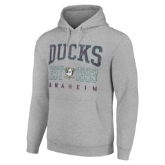 Anaheim Ducks - Starter Retro Graphic Pullover Hoodie Heather Gray