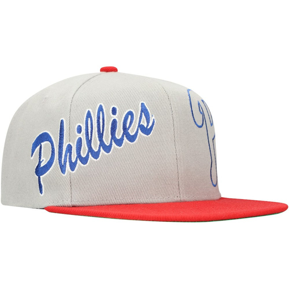 Philadelphia Phillies Mitchell & Ness Knock Out Panel Snapback Hat Clearance