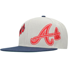Atlanta Braves Mitchell & Ness Knock Out Panel Snapback Hat Clearance