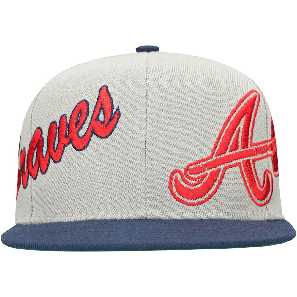 Atlanta Braves Mitchell & Ness Knock Out Panel Snapback Hat Clearance