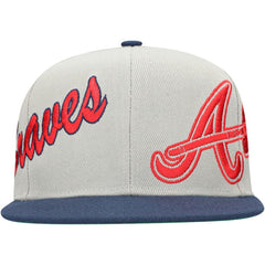 Atlanta Braves Mitchell & Ness Knock Out Panel Snapback Hat Clearance