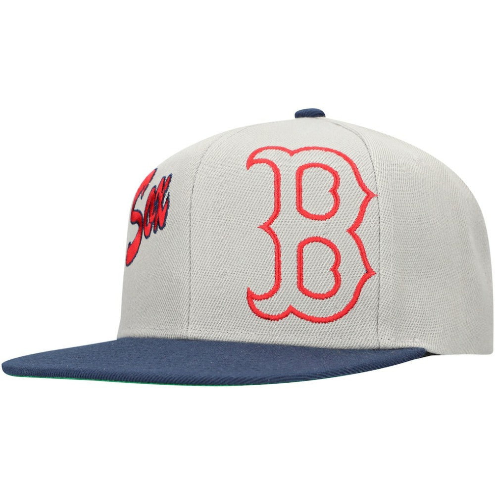 Boston Red Sox Mitchell & Ness Knock Out Panel Snapback Hat Online