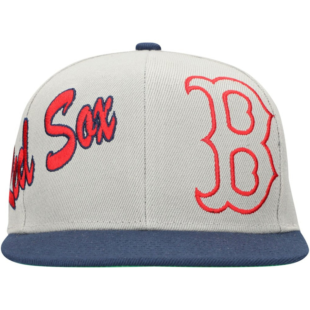Boston Red Sox Mitchell & Ness Knock Out Panel Snapback Hat Online