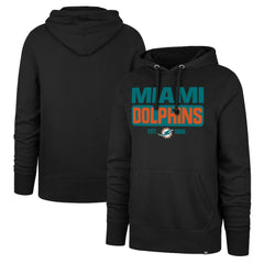 Miami Dolphins '47 Box Out Headline Pullover Hoodie Black - 47 brand