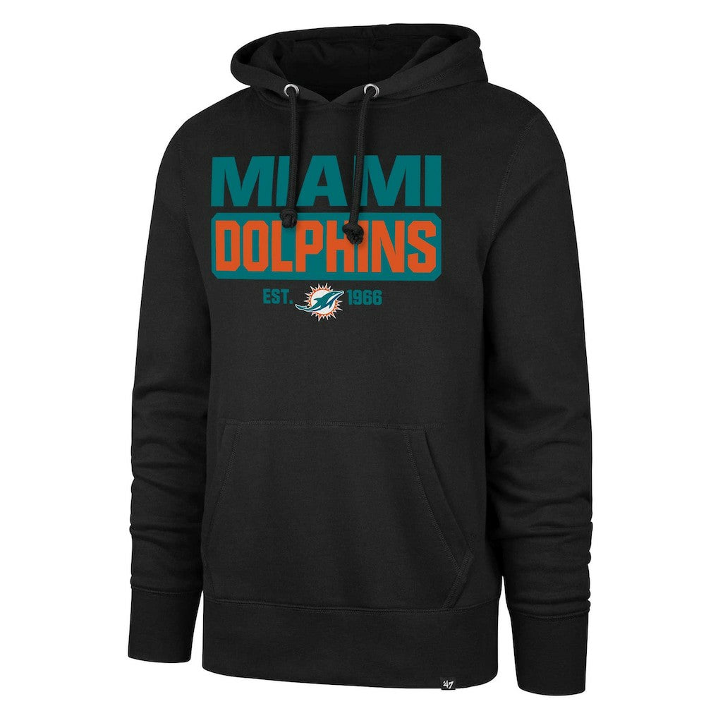 Miami Dolphins '47 Box Out Headline Pullover Hoodie Black - 47 brand