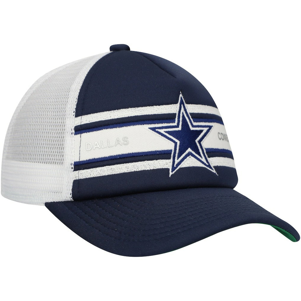 Dallas Cowboys Youth Stripe Trucker Adjustable Hat Navy - Mitchell & Ness