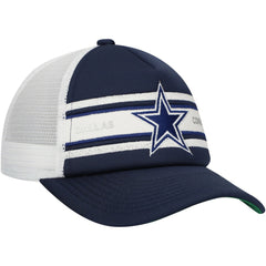 Dallas Cowboys Youth Stripe Trucker Adjustable Hat Navy - Mitchell & Ness