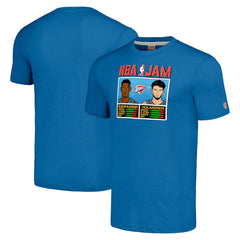 NBA - Shai Gilgeous-Alexander & Chet Holmgren Oklahoma City Thunder Homage Unisex NBA Jam Tri-Blend T-Shirt - Blue