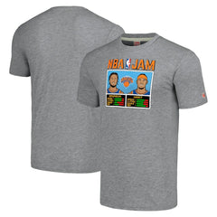 NBA - Jalen Brunson & Josh Hart New York Knicks Homage Unisex NBA Jam Tri-Blend T-Shirt - Gray